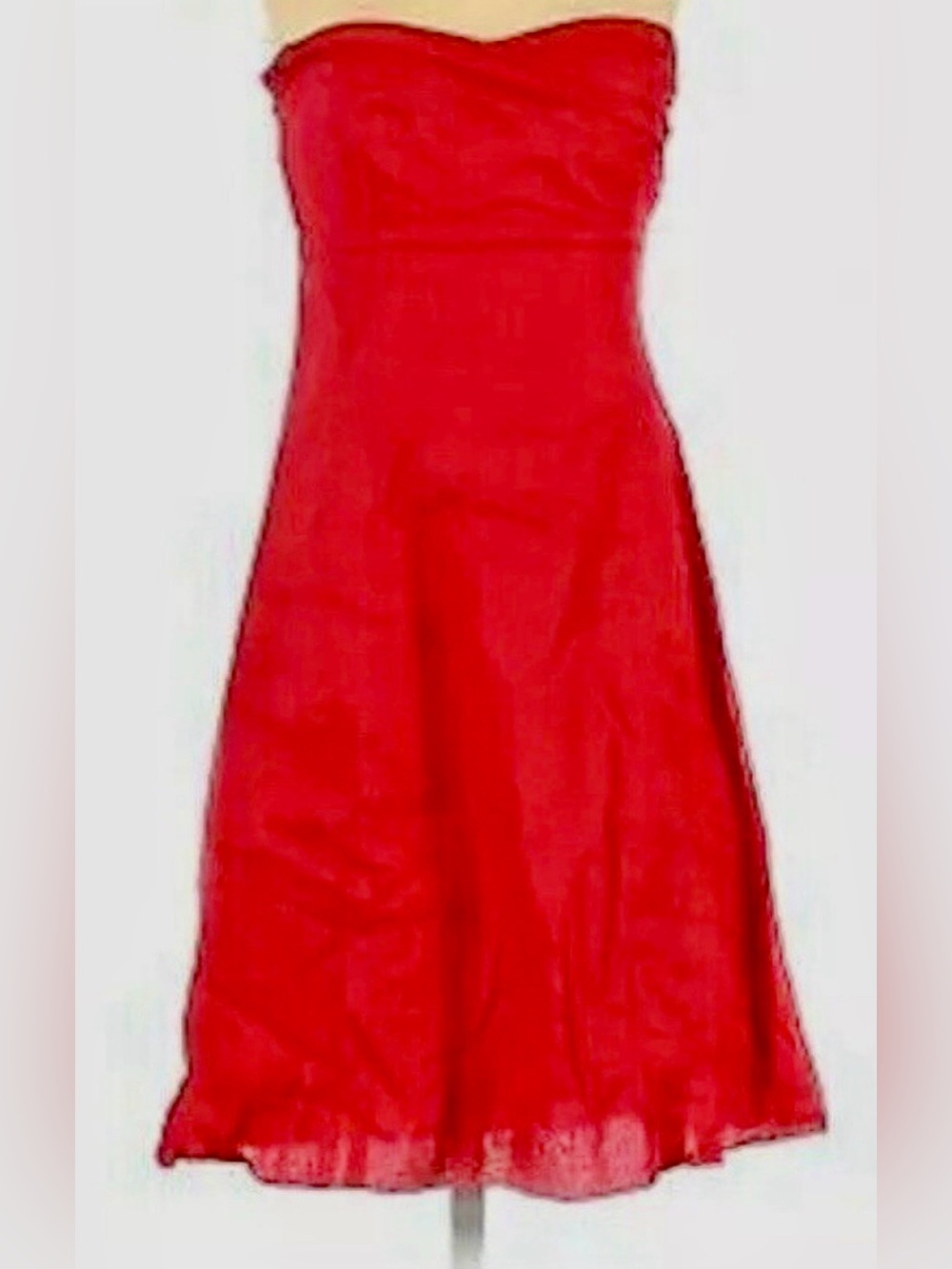 Deletta by Anthropologie Strapless Red Mini Dress – Size 10- 100% Cotton